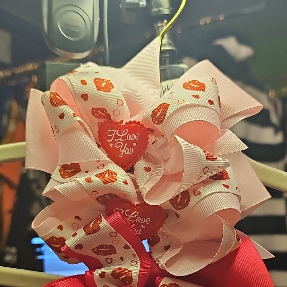 Pink and Red Kids Hair Bow